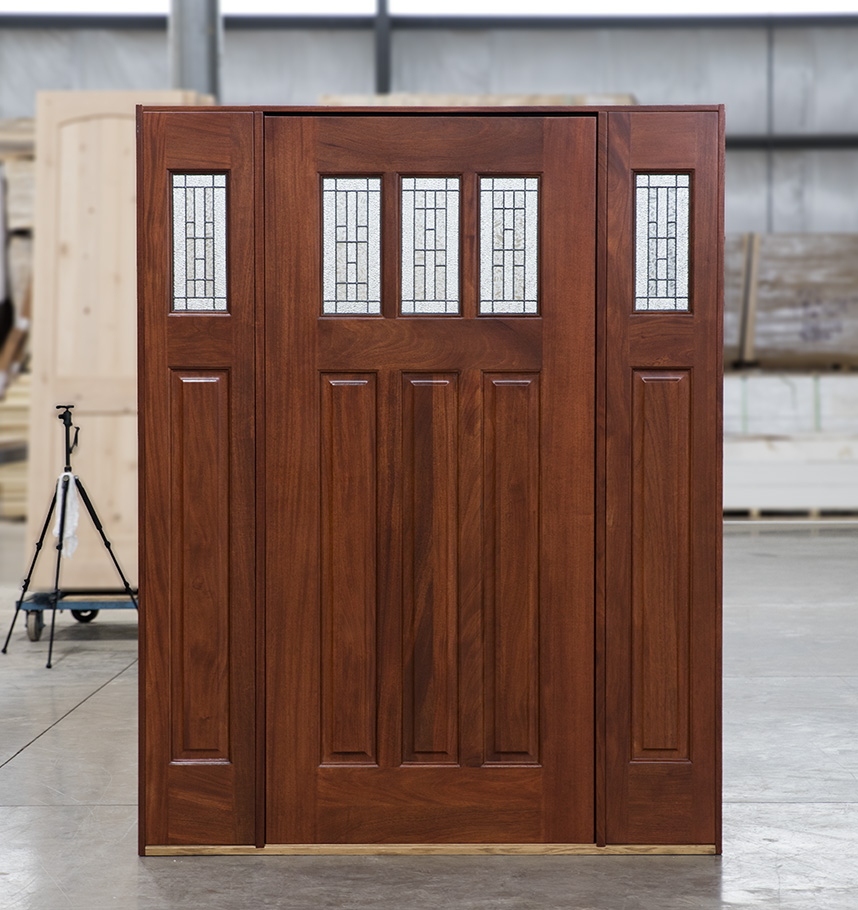 Exterior Mahogany Arts and Crafts Doors with Sidelights