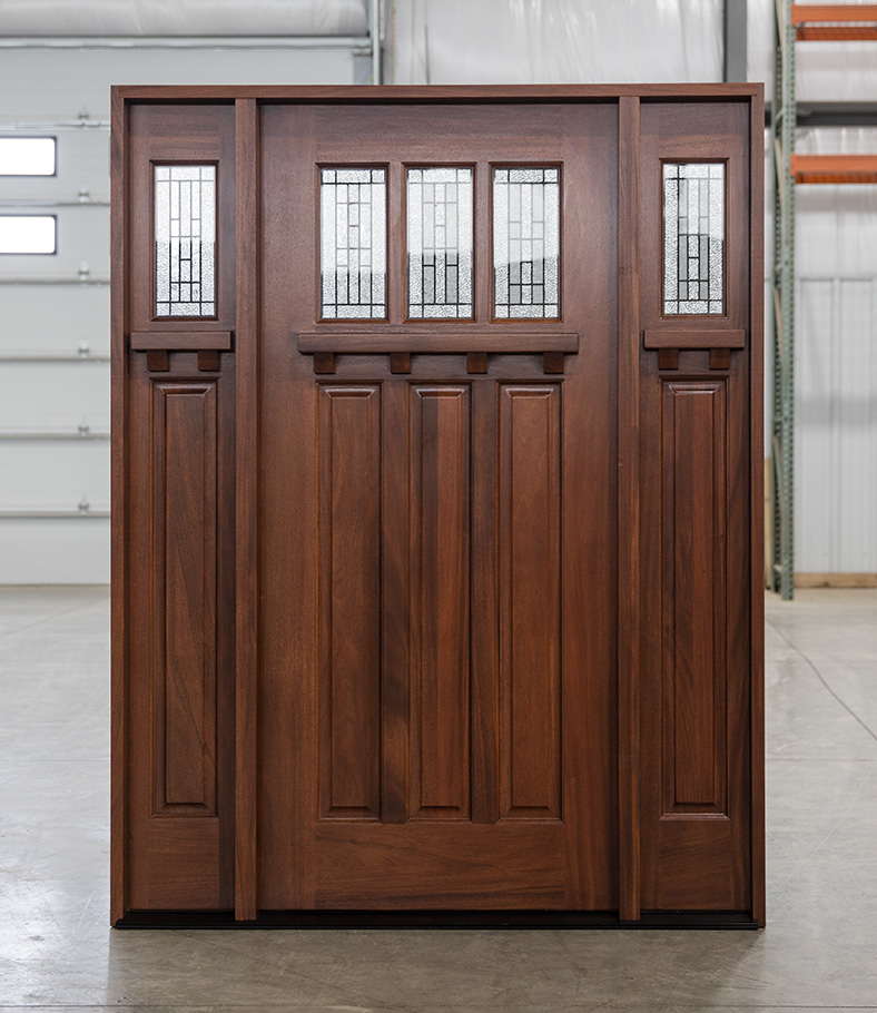 Exterior Mahogany Arts and Crafts Doors with Sidelights