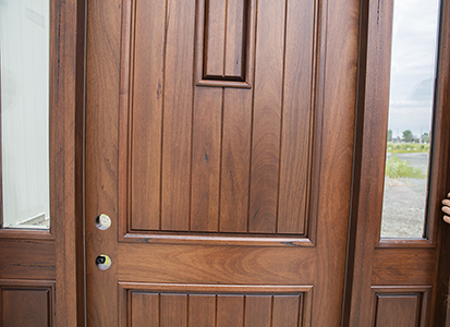 door without wrought iron decorations