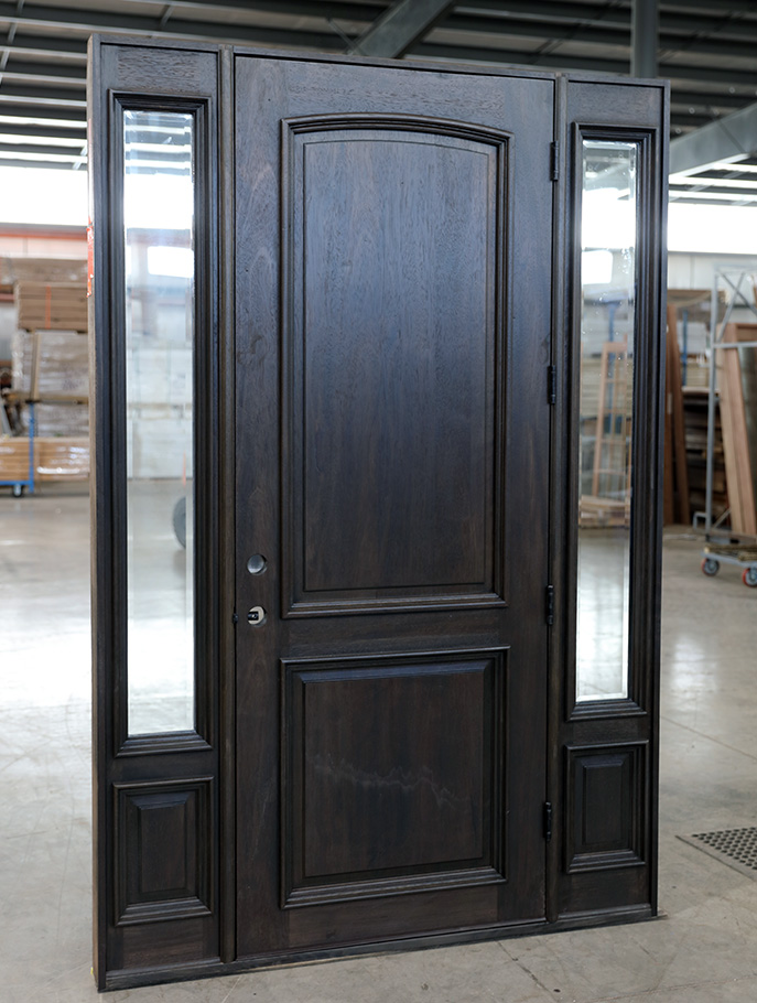 2 Panel Mahogany Entry Wood Doors Espresso Finish