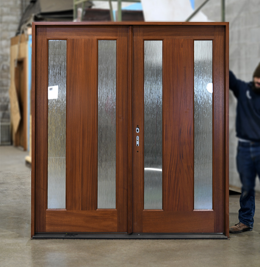 custom mahogany double doors