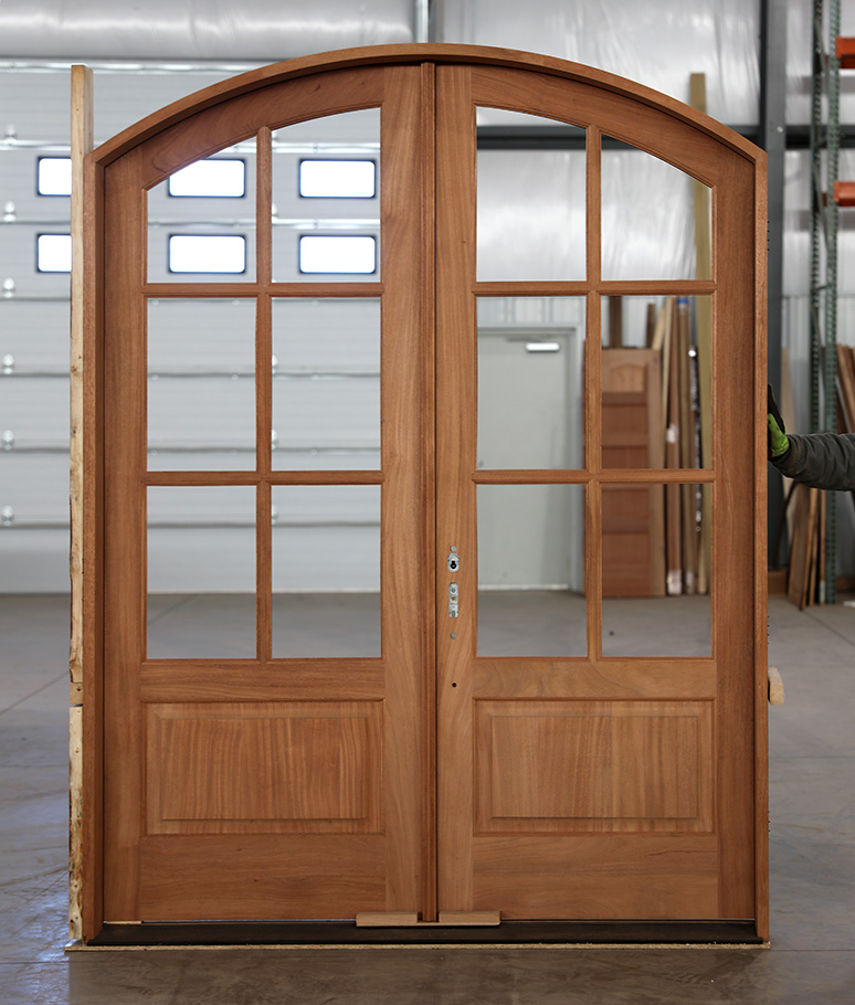 Mahogany Arched Double Doors