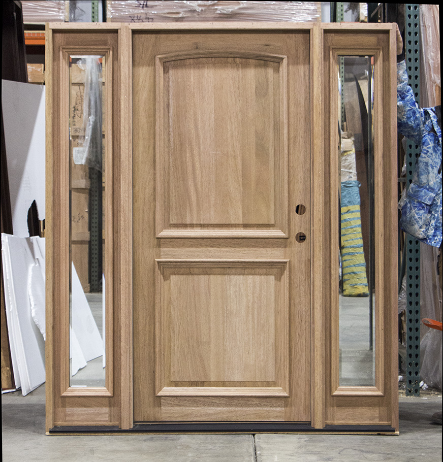 2 Panel Entry Wood Doors With Sidelights