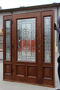 exterior door with iron glass