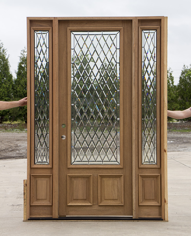 CL-138 3/4 lite Mahogany Entry door with sidelites