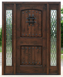 door with sidelights prefinished with Chateau glass
