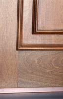 copper exterior door has mahogany wood inside