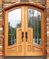 Arched Double Doors with Patina Caming