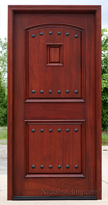 exterior mahogany prefinished door with iron nails
