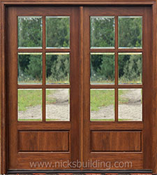 6-Lite Patio Door with Clear Beveled Glass