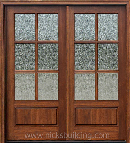 6-Lite Patio Doors with Rain Glass