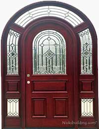 Arched Top Entry Door with Glass Surround Transom Model 3004
