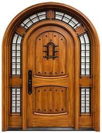 Pompano Rustic Teak Double Arched Door