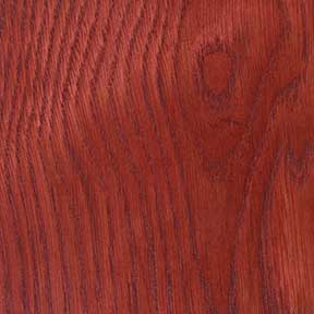 White oak interior door stained with Red Oak finish