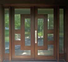 Tiffany style mahogany door
