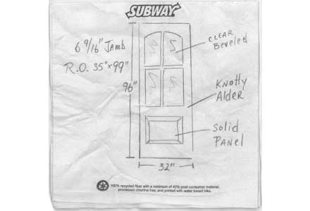 CAD drawing for custom door