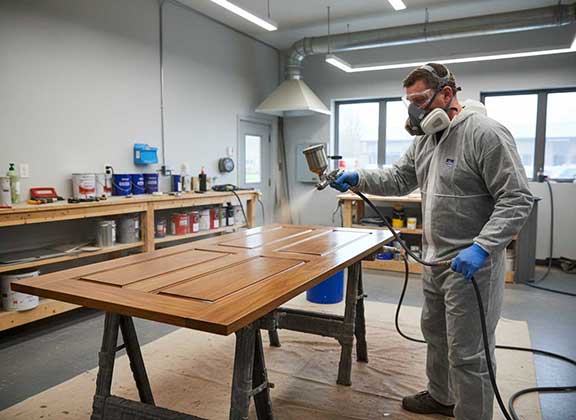 door staining and finishing