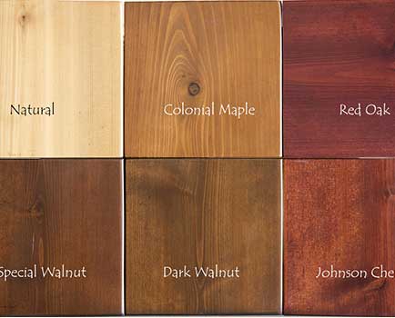 Cedar garage door stain color samples