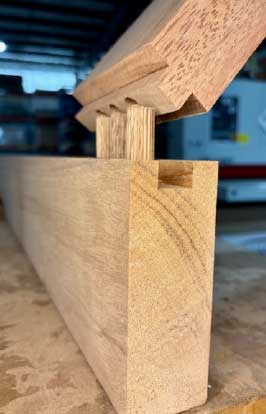 Handcrafted assembly joinery detail