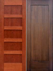 Mahogany five-panel Shaker interior door