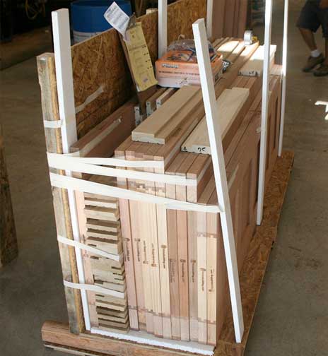 Interior doors photographed before crating