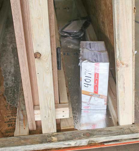 Exterior door accessories accounted for during crating
