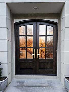 Whitehawk exterior double doors with decorative glass