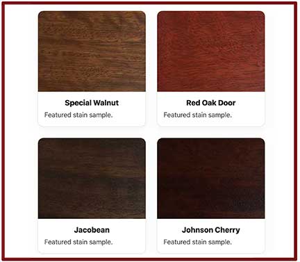 Brazilian Mahogany wood stain sample in Special Walnut finish