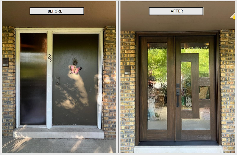 before and after door application
