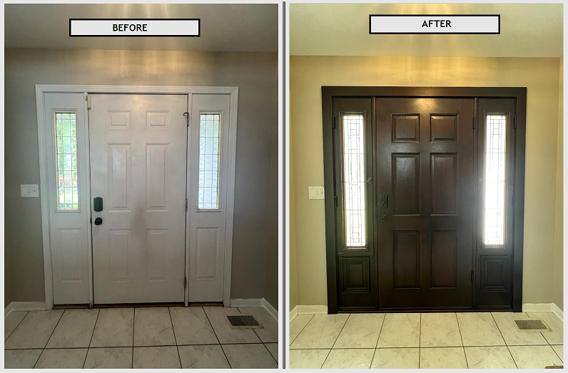 before and after door application