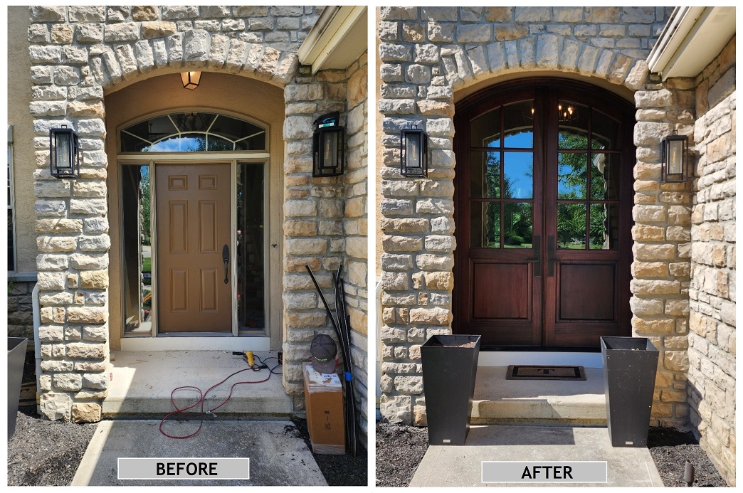 before and after door application