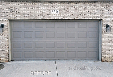 Garage door before and after