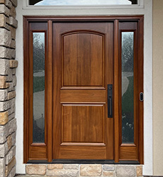 Mahogany Exterior Door with Rain Glass