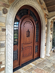 custom round top door in Sapele Wood