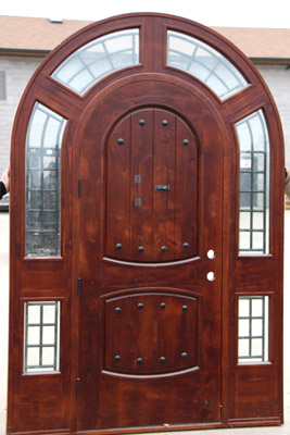 rustic arched top door inside view
