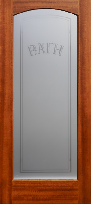 Interior Etched Glass Doors Full Lite, Interior Bathroom Door With Frosted Glass