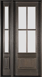 affordable mahogany farmhouse door with Clear Bevled glass