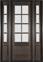 Affordable Mahogany Farmhouse Door with Clear Beveled Glass