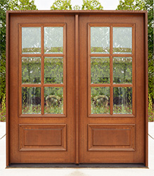 Farmhouse Double Doors Clear Beveled Glass