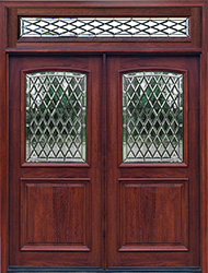 2 Panel Double Doors with Transom Chateau GLass