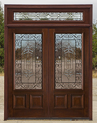 N200 double doors transom Iron Classic Glass