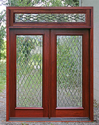 N250 Double Doors Rectangular Transom Chateau Glass
