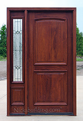 N-2 Panel door with N-75 Sidelite Builder Patina Glass