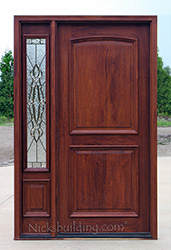 N-2 Panel door with N-75 Sidelite Sierra Patina Glass