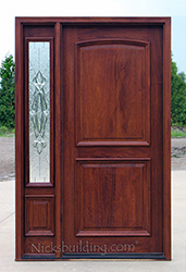 N-2 Panel door with N-75 Sidelite Sierra Zinc Glass