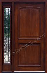 2 panel exterior door with 1 sidelight and iron classic glass