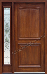 2 Panel Exterior Door with Sierra Patina Glass Sidelite