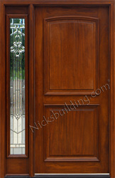 2 Panel Mahogany exterior door with Majestic Glass sidelight