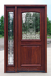 N-2 Panel door with N-75 Sidelite Iron Classic Glass