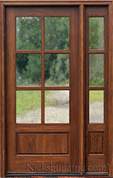 6 lite exterior door with sidelite Seedy Glass